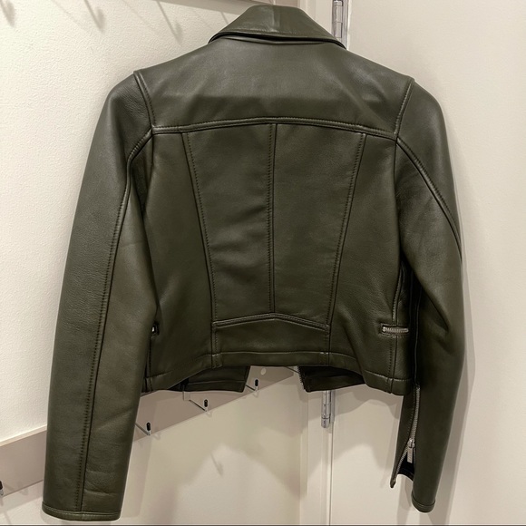 LIKE NEW. KARL LAGERFELD LEATHER BIKER JACKET - Picture 10 of 11